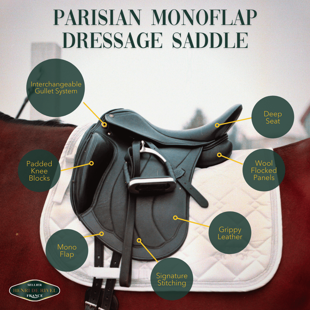 Henri De Rivel Parisian Monoflap IGP Dressage Saddle - Breeches.com - Flyclothing LLC