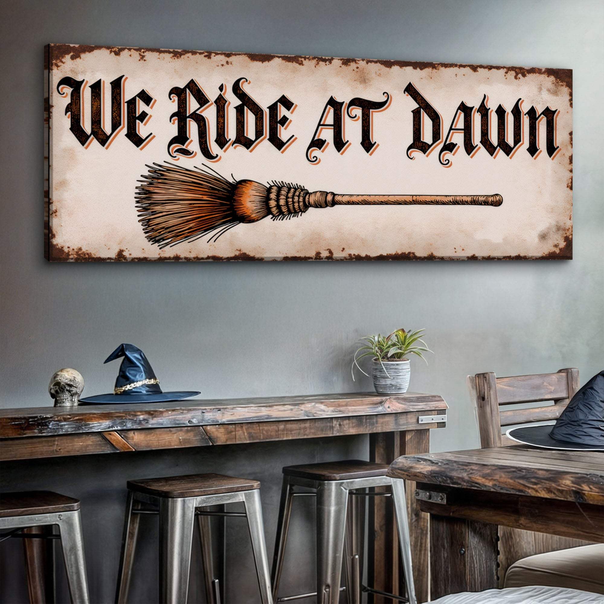 We Ride At Dawn Halloween Wall Sign - Tailored Canvases - Flyclothing LLC