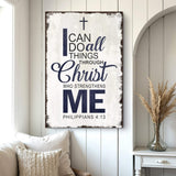 Philippians 4:13 - I Can Do All Things Through Christ Faith Sign II - Tailored Canvases - Flyclothing LLC