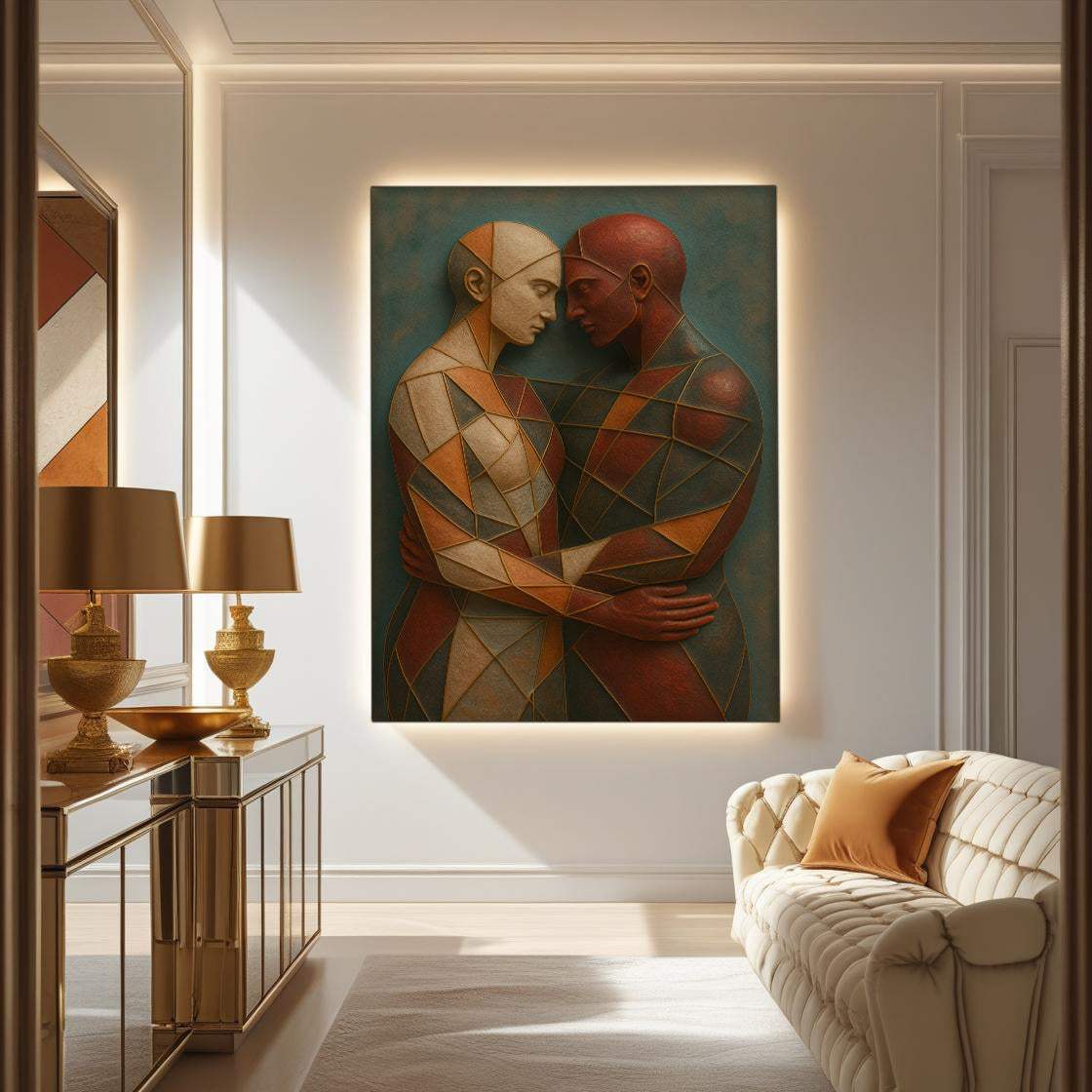 Embrace of Geometry Abstract Wall Art III - Tailored Canvases - Flyclothing LLC