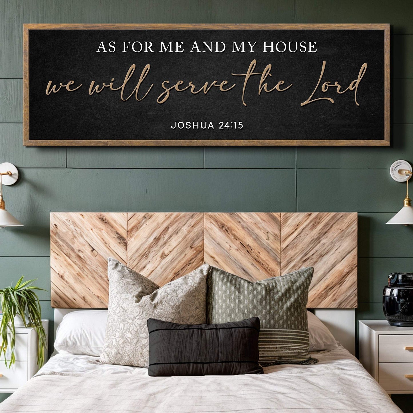As For Me And My House We Will Serve The Lord Faith Sign III - Tailored Canvases - Flyclothing LLC