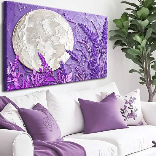 3D Lavander Moon Wall Art - Tailored Canvases - Flyclothing LLC
