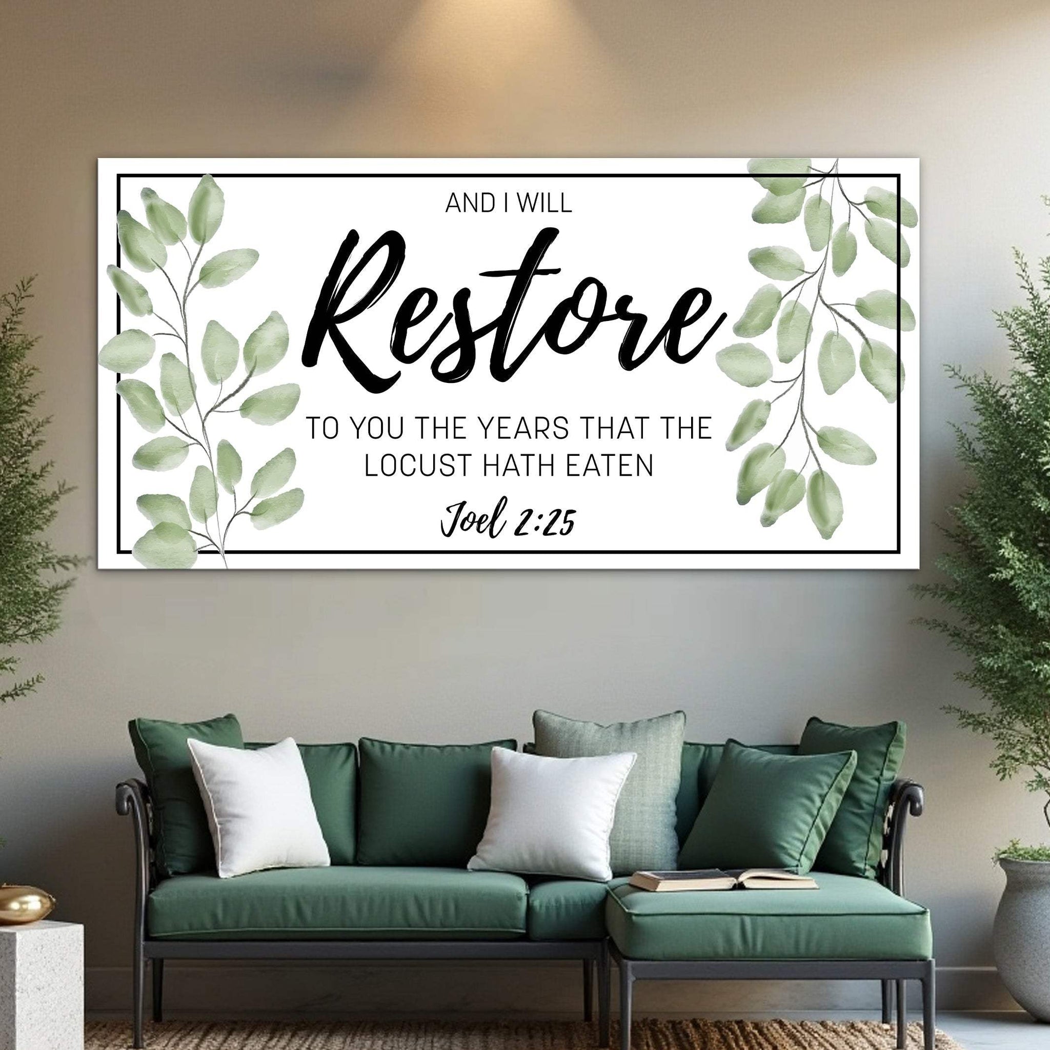 And I Will Restore To You - Joel 2:25 Faith Sign II - Tailored Canvases - Flyclothing LLC
