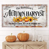 Family Autumn Harvest Thanksgiving Sign II - Tailored Canvases - Flyclothing LLC