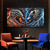 3D Dragon and Wolf Wall Art IV - Tailored Canvases - Flyclothing LLC