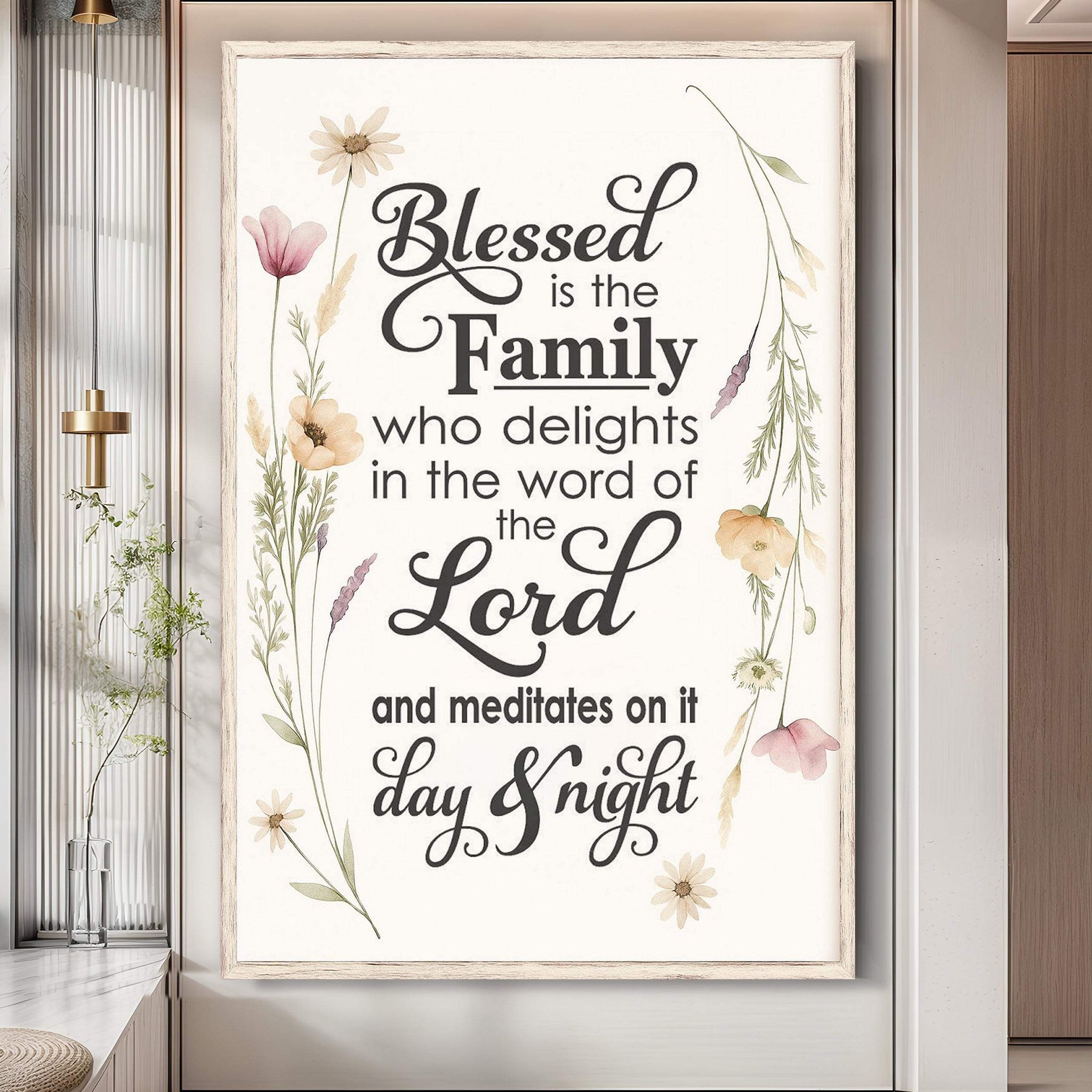 Blessed Is The Family Faith Sign - Tailored Canvases - Flyclothing LLC