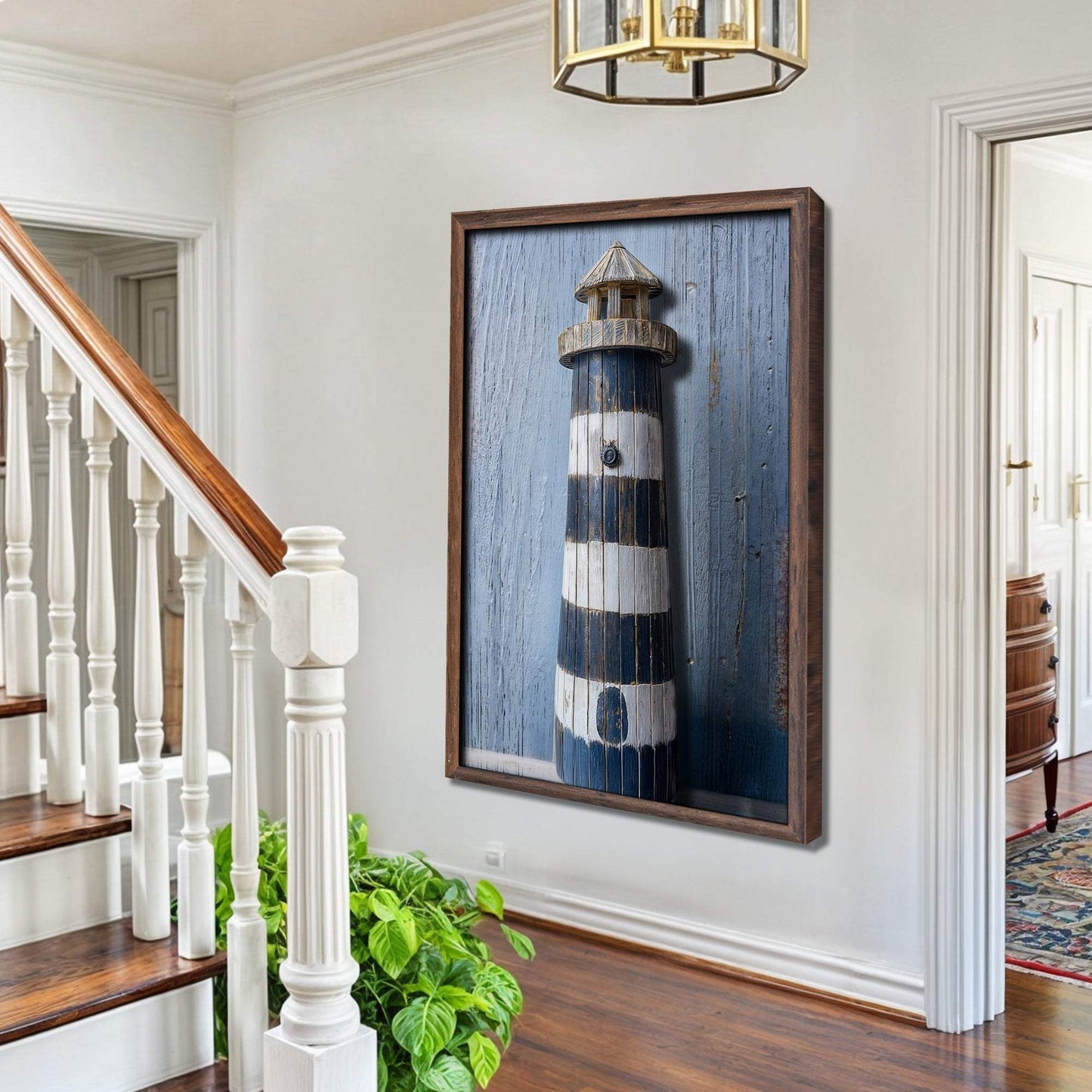 Wooden Lighthouse Coastal Wall Art - Tailored Canvases - Flyclothing LLC