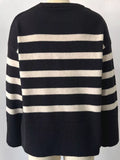 Side Slit Striped Oversized Knit Sweater - Trendsi - Flyclothing LLC