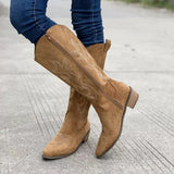 Point Toe Block Heels Boots - Trendsi - Flyclothing LLC