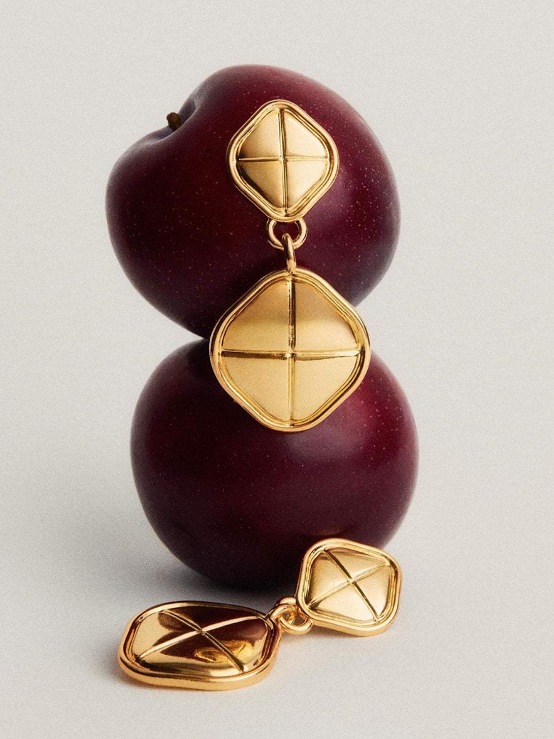 18K Gold-Plated Stainless Steel Square Earrings - Trendsi - Flyclothing LLC