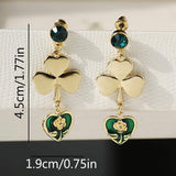 Women New Niche Floral Heart Drop Earrings, Wholesale High-End Light Luxury Ladies Ear Ornaments - My Store - Flyclothing LLC