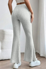 Basic Bae Full Size Ribbed High Waist Flare Pants - ShopBasicbae - Flyclothing LLC
