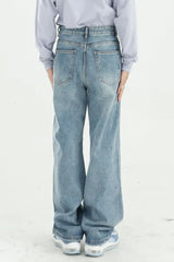 Distressed Wide Leg Jeans with Pockets - Trendsi - Flyclothing LLC