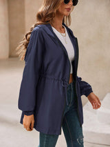 Ivy Lane Outdoor Waterproof Long Sleeve Hooded Windbreaker - Trendsi - Flyclothing LLC