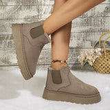 Round Toe Platform Ankle Boots - Trendsi - Flyclothing LLC