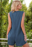 Tie Front Sleeveless Romper - Trendsi