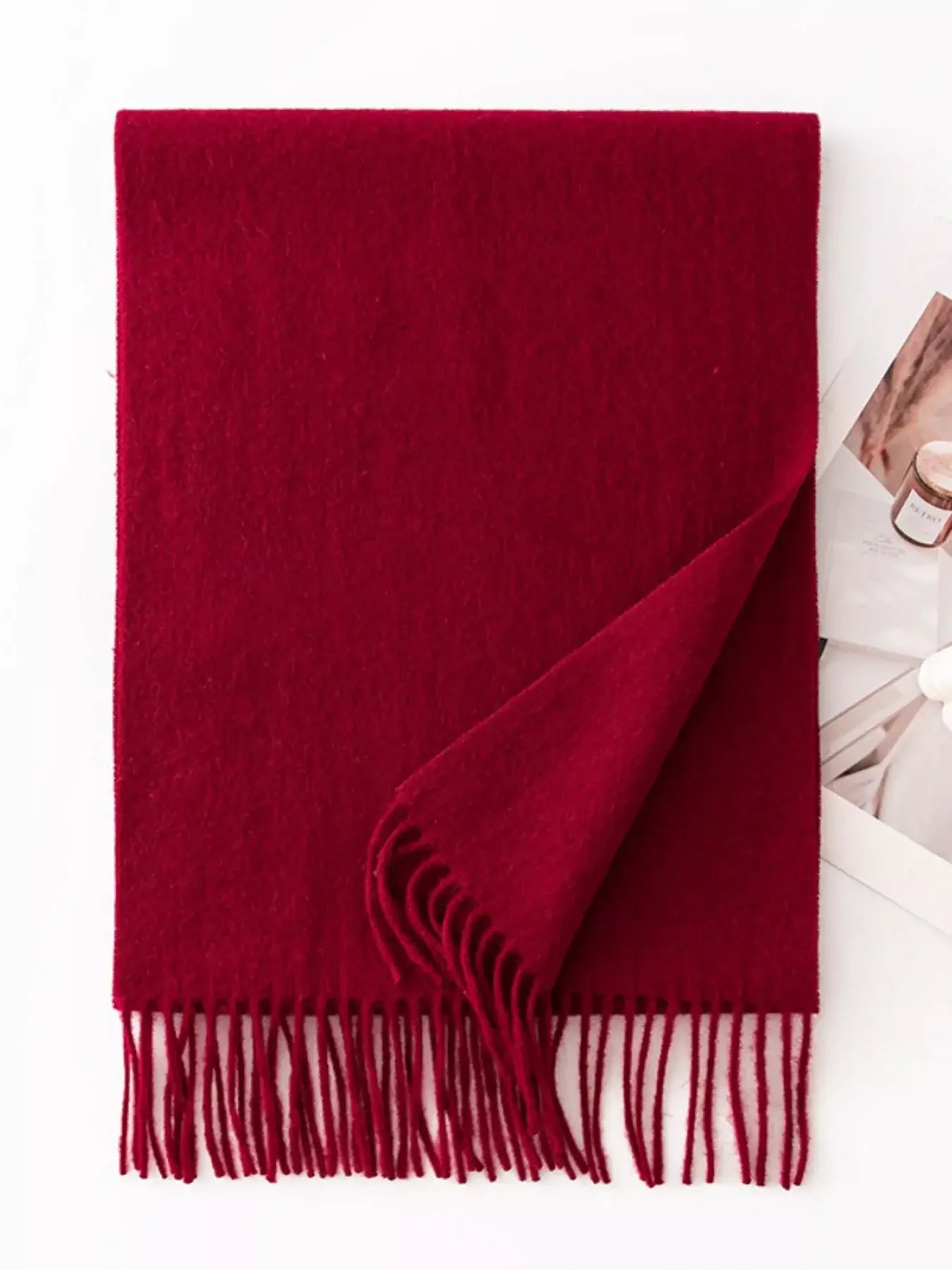Solid Color Fringe Scarf - Trendsi - Flyclothing LLC
