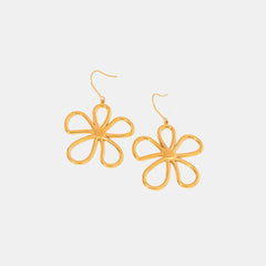 18K Gold-Plated Flower Earrings - Trendsi