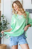 HOPELY Star Pattern Oversized Waffle T-Shirt - Trendsi - Flyclothing LLC