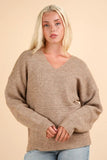 VERY J Seam Detail Drop Shoulder Hooded Sweater - Trendsi