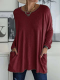 Full Size Round Neck Long Sleeve T-Shirt - Trendsi - Flyclothing LLC