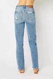 Judy Blue Full Size High Waist Straight Jeans with Heavy Destroy Plus Size - Trendsi - Flyclothing LLC