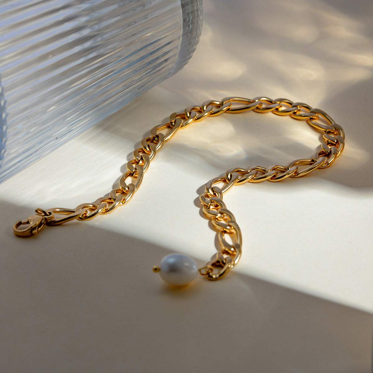 Stainless Steel Chain Pearl Anklet Bracelet - Trendsi - Flyclothing LLC
