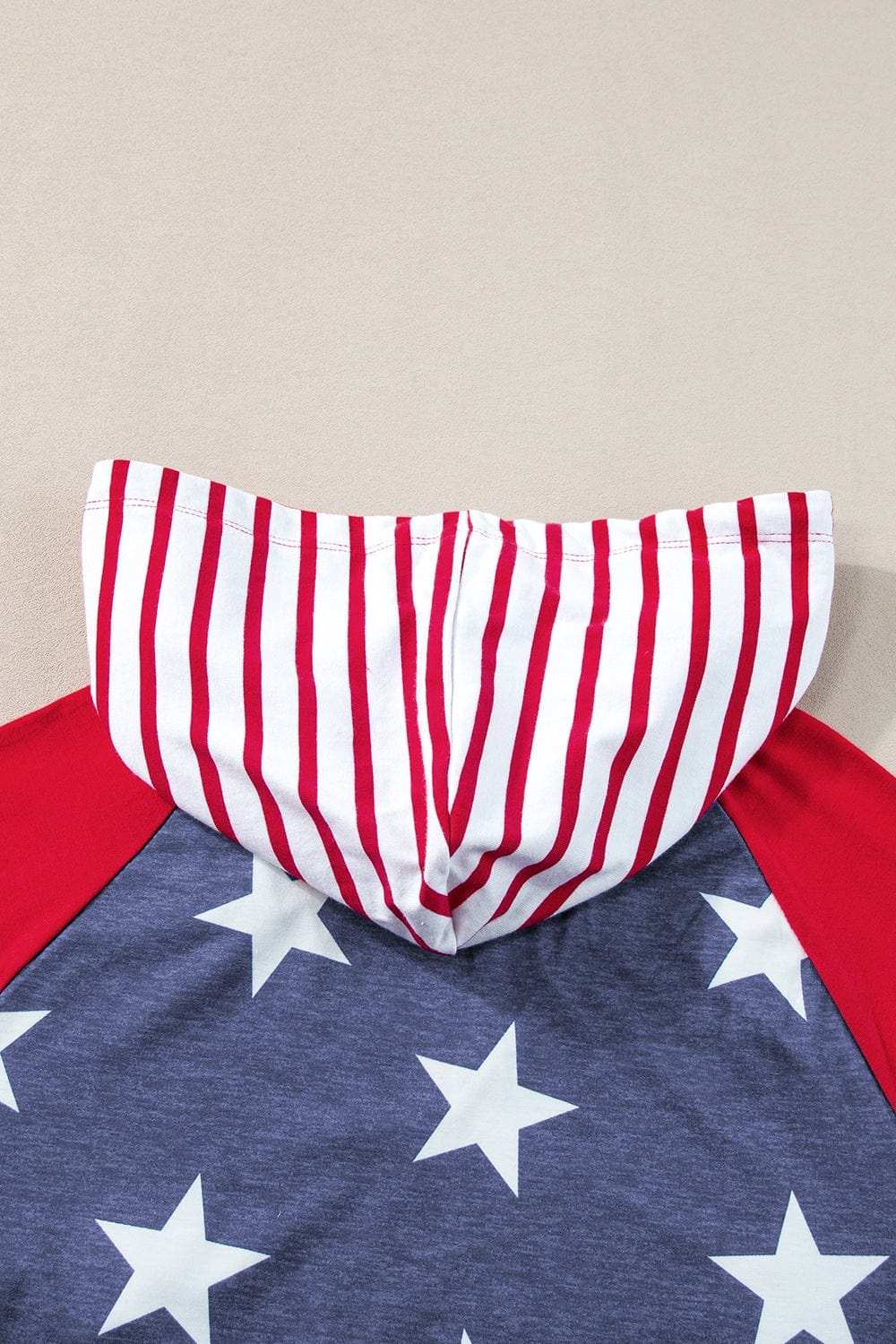 Stars and Stripes Print Drawstring Hoodie - Trendsi - Flyclothing LLC