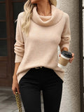 Turtleneck Long Sleeve Sweater - Trendsi