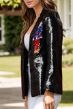 Sequin Nutcracker Long Sleeve Blazer - Trendsi
