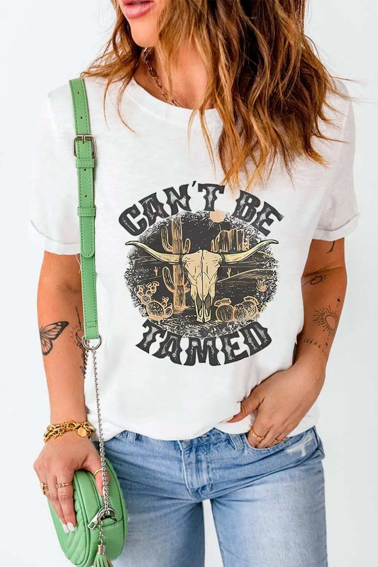 Graphic Round Neck Short Sleeve T-Shirt - Trendsi - Flyclothing LLC
