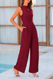 Mock Neck Sleeveless Wide Leg Jumpsuit - Trendsi - Flyclothing LLC