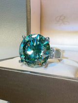 20 Carat Moissanite 925 Sterling Silver Ring - Trendsi - Flyclothing LLC