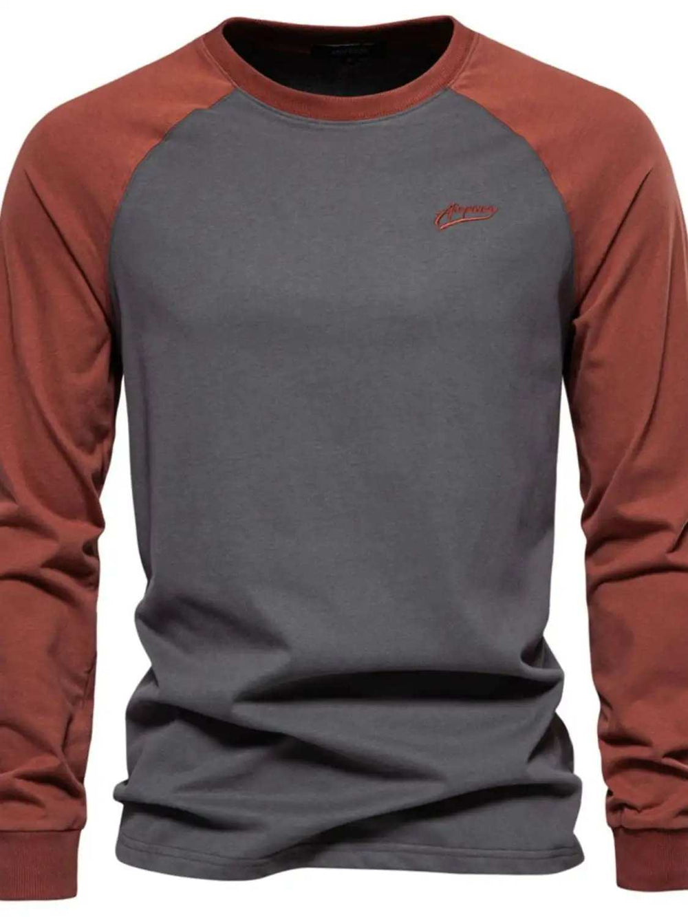 Men's Contrast Round Neck Raglan Sleeve T-Shirt - Trendsi - Flyclothing LLC