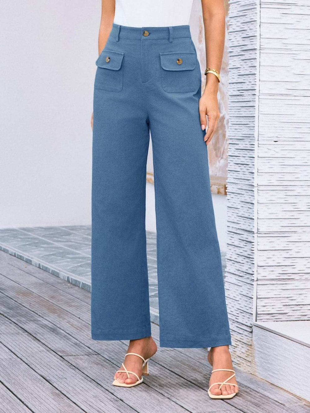 High Waist Wide Leg Pants - Trendsi - Flyclothing LLC