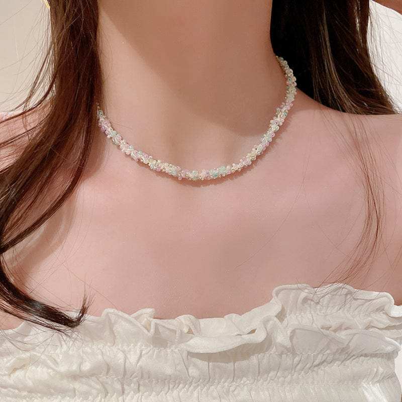 Titanium Steel Rice Bead Necklace - Trendsi - Flyclothing LLC