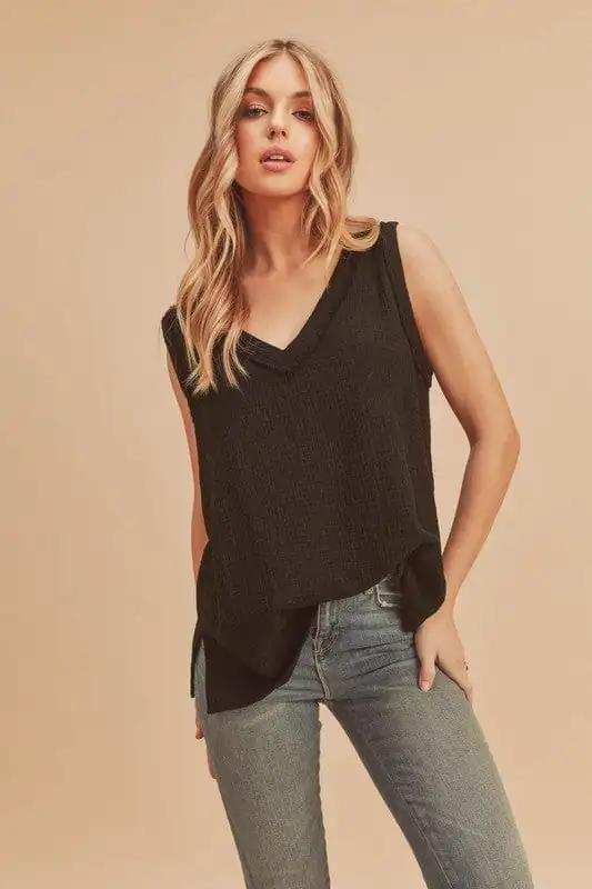 Aemi + Co V-Neck Wide Strap Tank - Trendsi - Flyclothing LLC