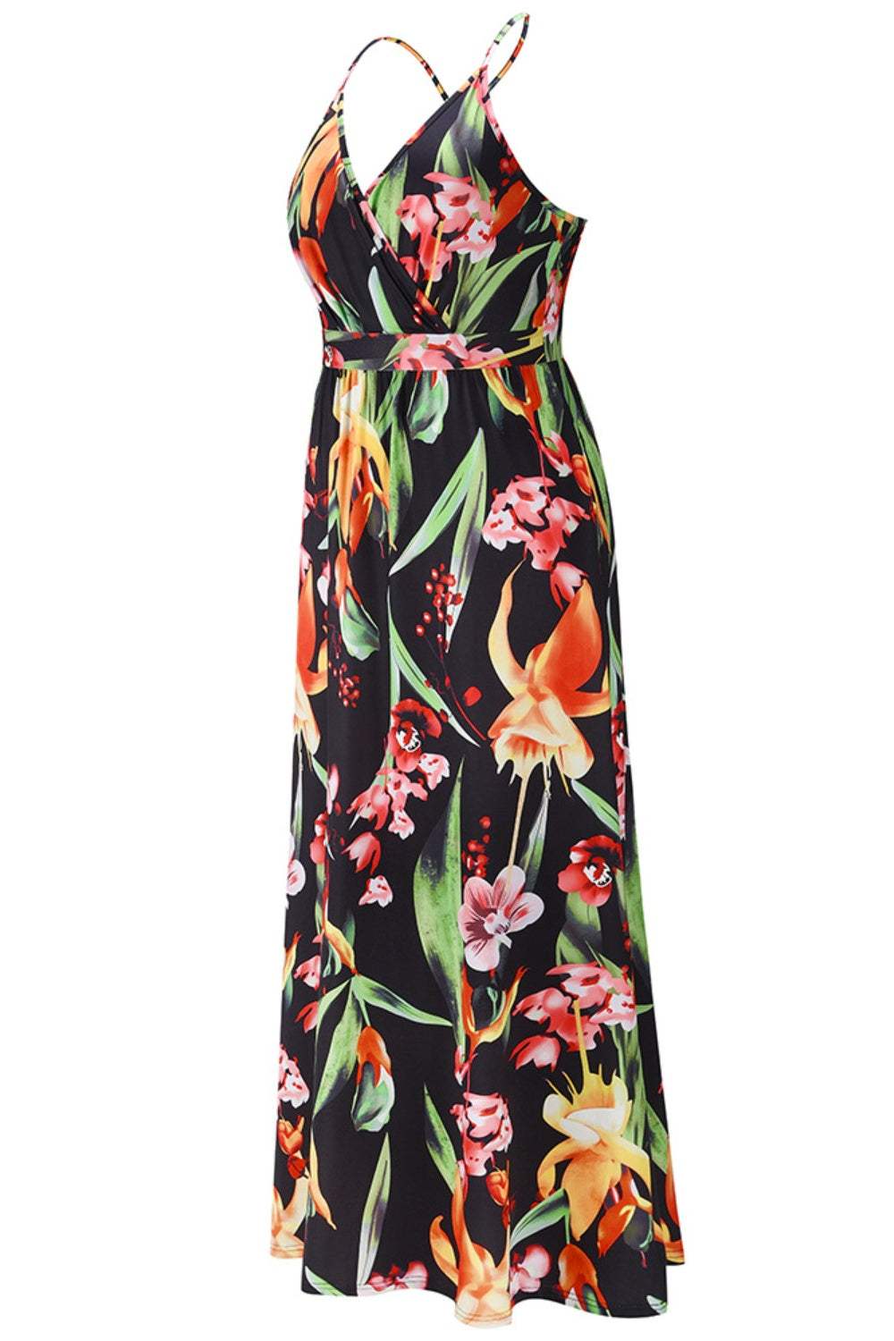 Crisscross Printed Surplice Cami Dress - Trendsi - Flyclothing LLC