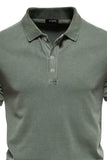 Men's Collared Neck Button Detail Short Sleeve Polo - Trendsi - Flyclothing LLC