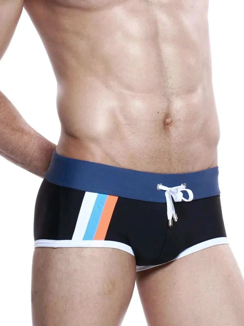 Men's Drawstring Contrast Swim Shorts - Trendsi - Flyclothing LLC
