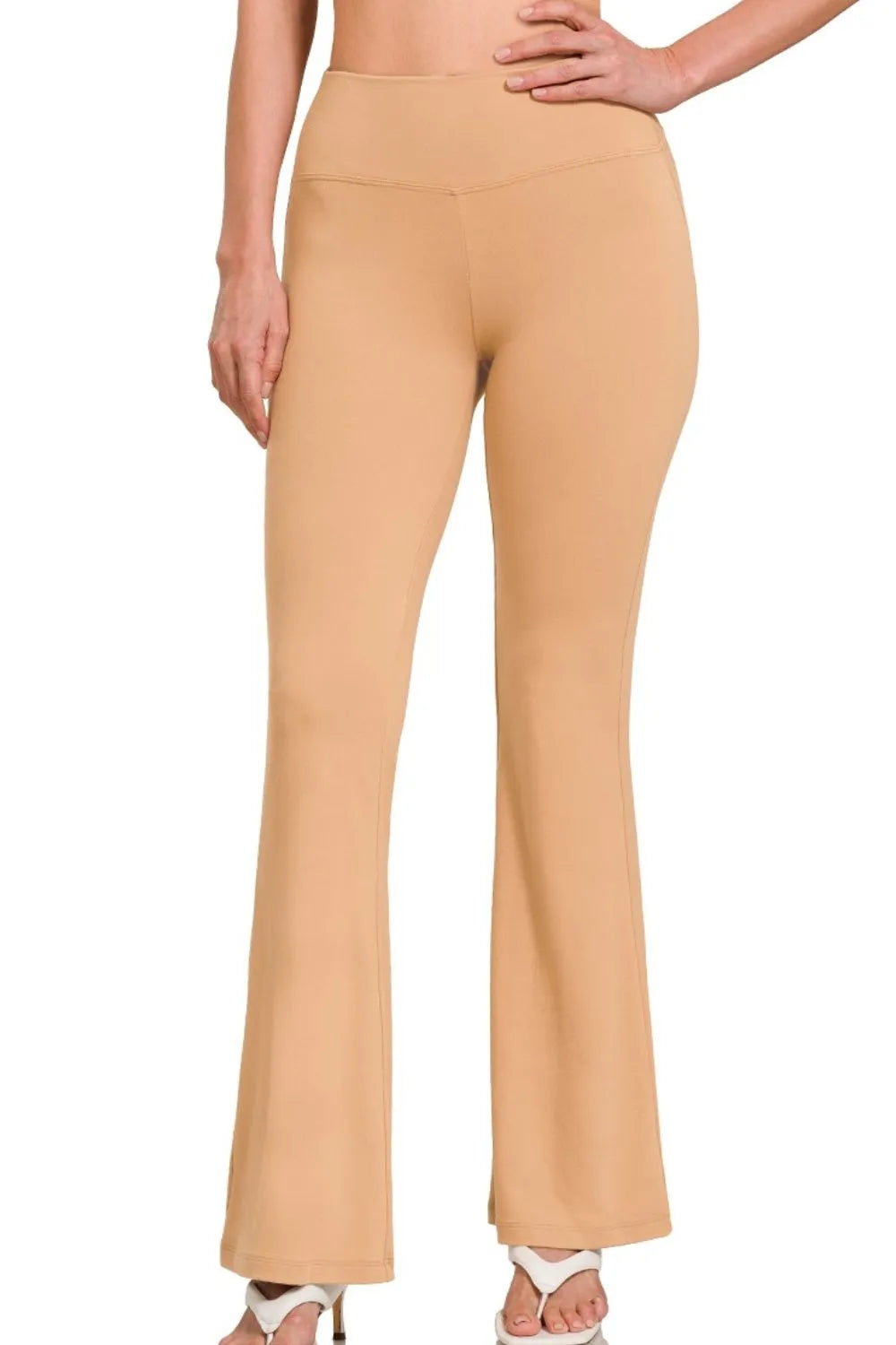 Zenana Buttery Soft Flare Leg High Waist Yoga Pants - Trendsi