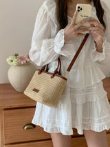 Straw Woven Crossbody Bag - Trendsi - Flyclothing LLC