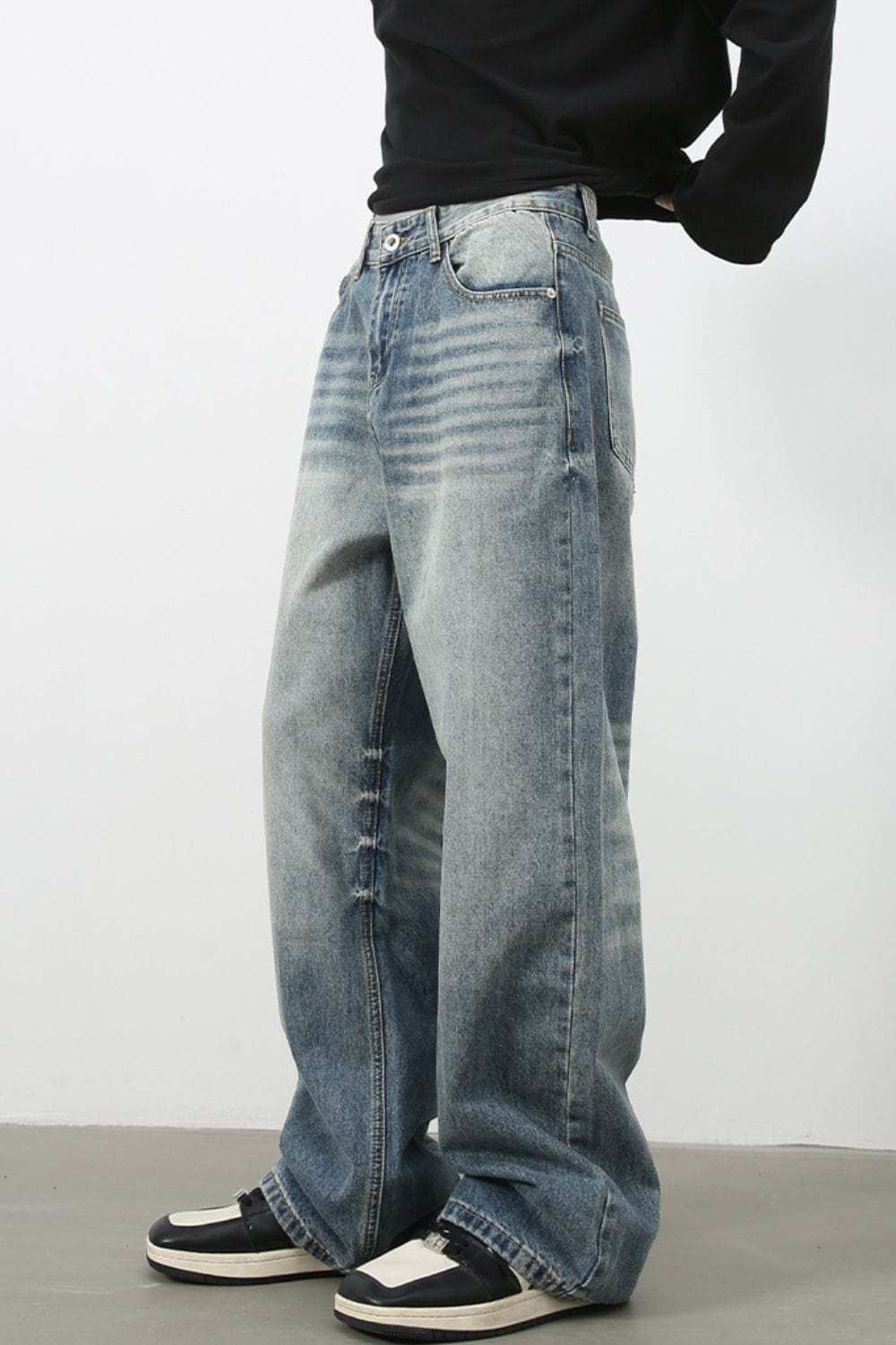 Men's Wide Leg Jeans with Pockets - Trendsi - Flyclothing LLC