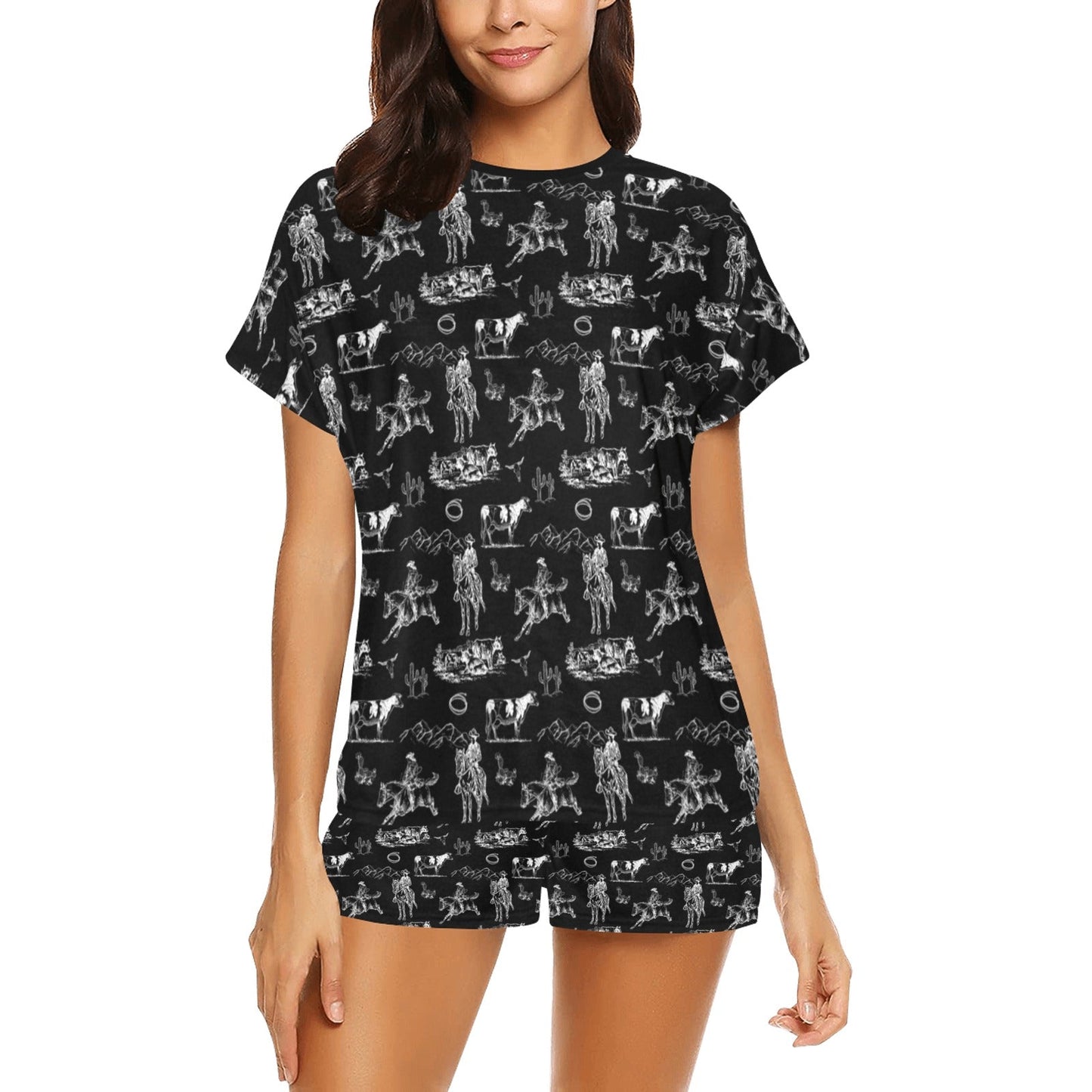 Baha Ranch Ranch Life Women's Western Top and Short Pajama Set