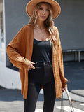 Open Front Long Sleeve Cardigan - Trendsi