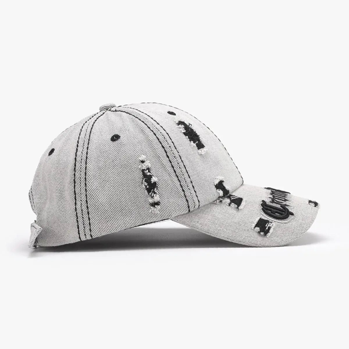 Distressed Letter Embroidered Baseball Cap - Trendsi - Flyclothing LLC