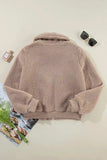 Zip Up Long Sleeve Plush Jacket - Trendsi - Flyclothing LLC