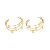 Fashion Sweet Double Layer Butterfly Stud Earrings & Hoop Earrings, Hollow Out Unique Design Women Earrings, High-End Temperament Stud Ear Jewelry - My Store - Flyclothing LLC