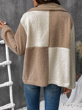Perfee Color Block Collared Neck Long Sleeve Jacket - Trendsi