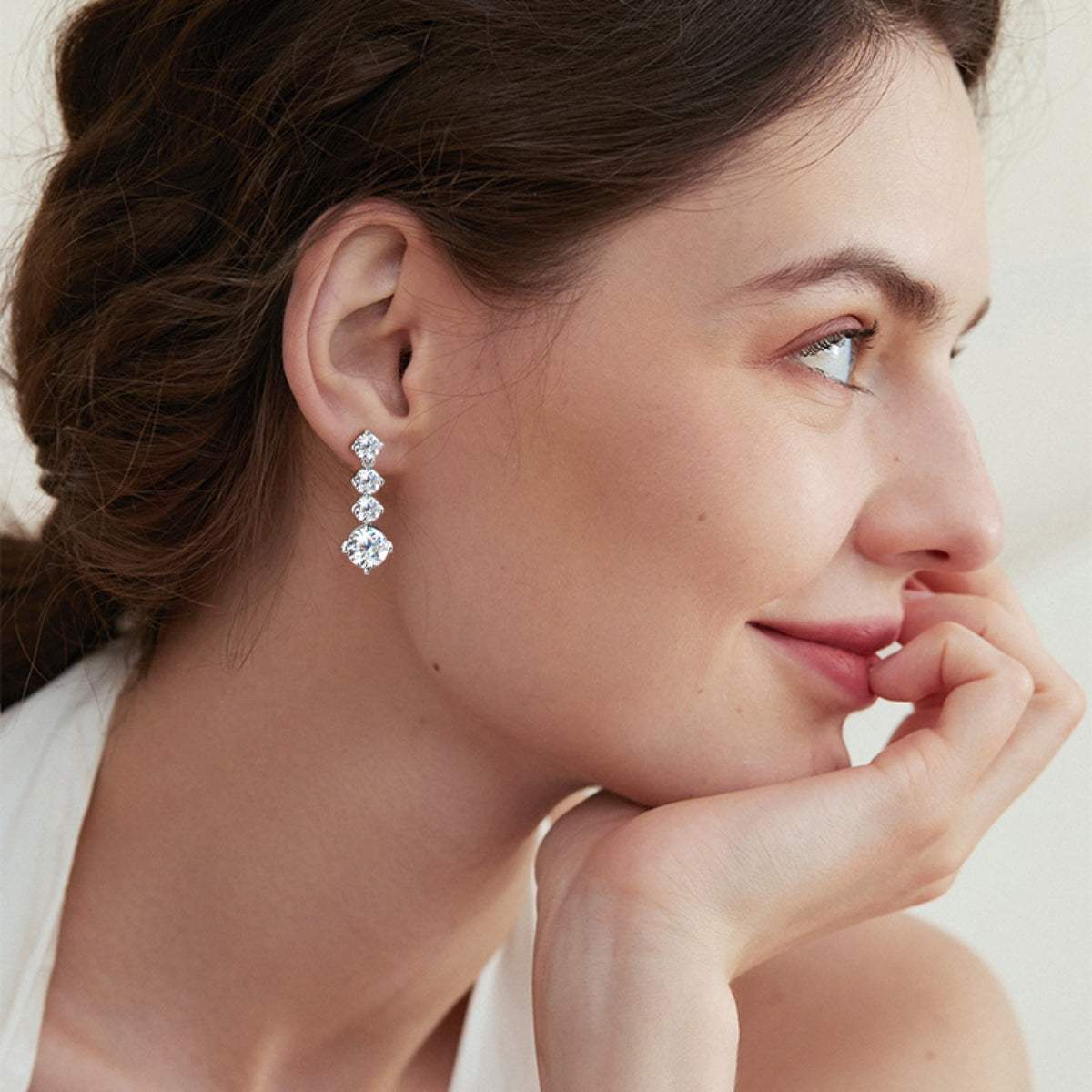 4 Carat Moissanite 925 Sterling Silver Earrings - Trendsi - Flyclothing LLC